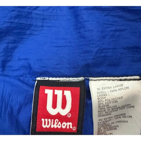 Vintage Wilson Athletic Track Jacket (XL) Black Blue - Picture 7 of 9